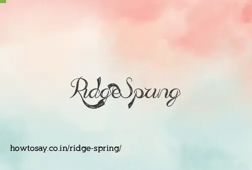 Ridge Spring