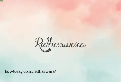 Ridhaswara