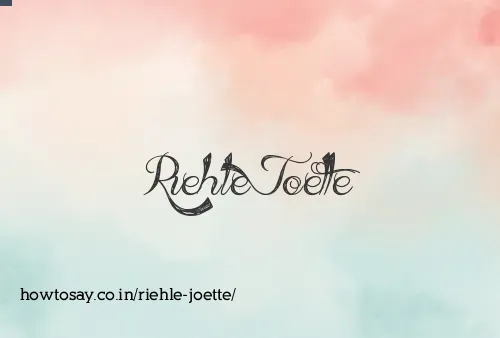 Riehle Joette