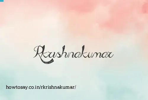 Rkrishnakumar