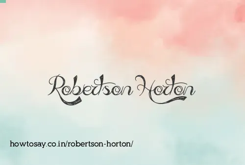 Robertson Horton