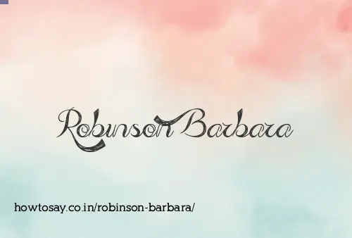 Robinson Barbara