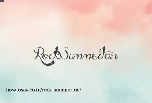 Rock Summerton