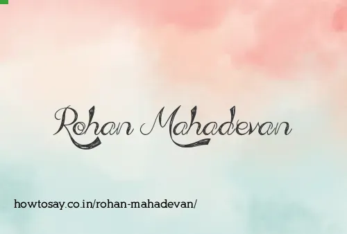 Rohan Mahadevan