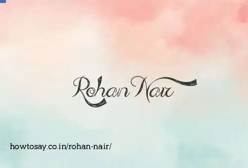 Rohan Nair