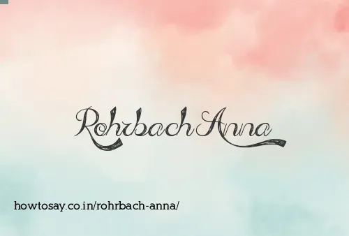 Rohrbach Anna