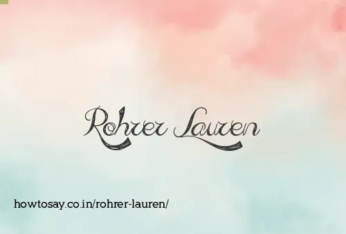 Rohrer Lauren