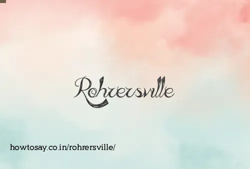 Rohrersville