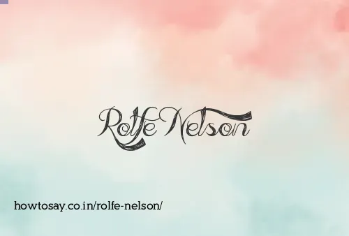Rolfe Nelson