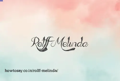 Rolff Melinda
