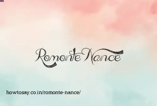 Romonte Nance