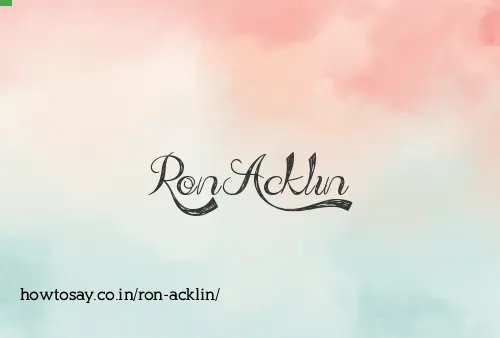 Ron Acklin