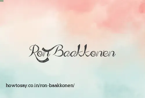 Ron Baakkonen