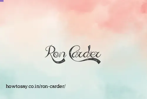 Ron Carder