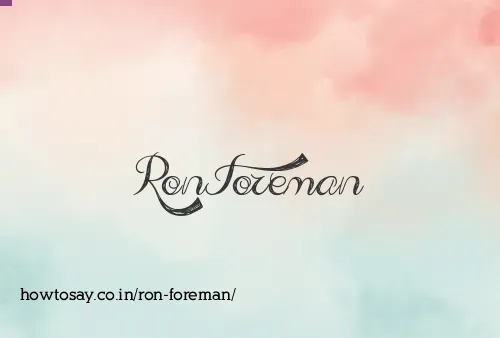 Ron Foreman
