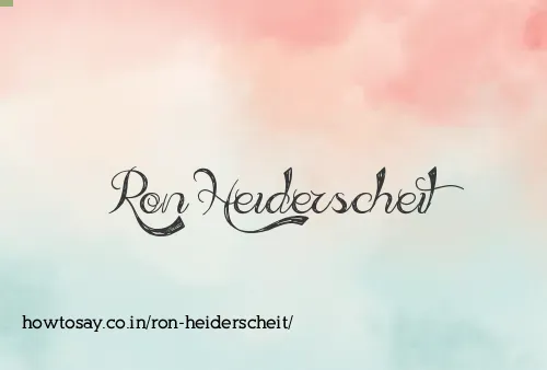 Ron Heiderscheit