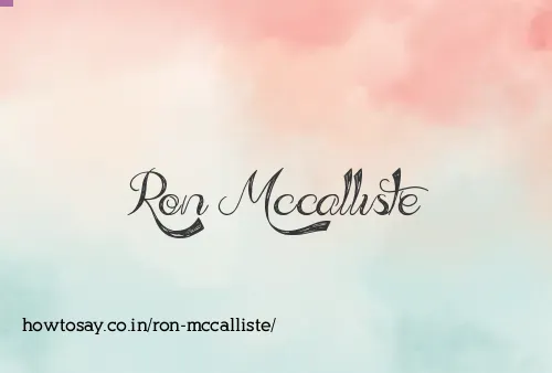 Ron Mccalliste
