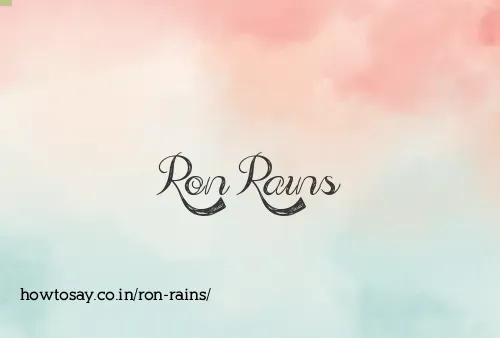 Ron Rains
