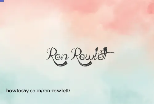 Ron Rowlett