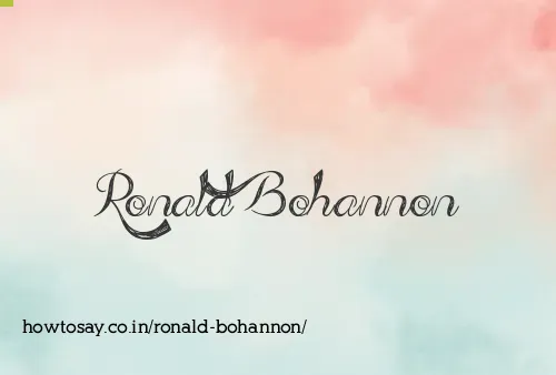 Ronald Bohannon