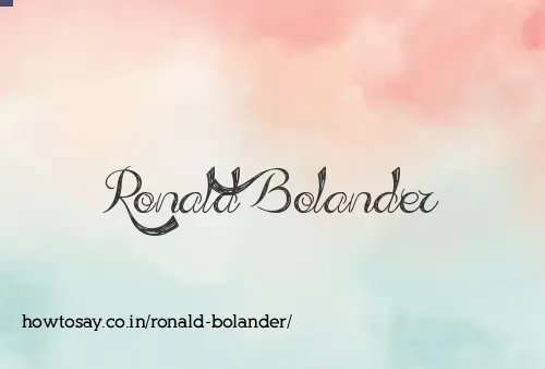 Ronald Bolander