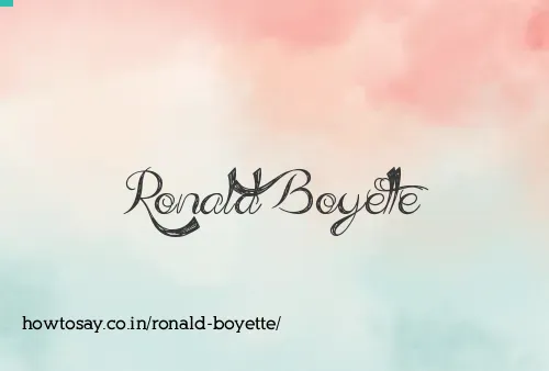 Ronald Boyette