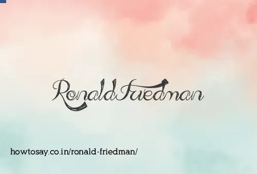 Ronald Friedman