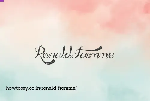 Ronald Fromme