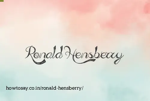 Ronald Hensberry