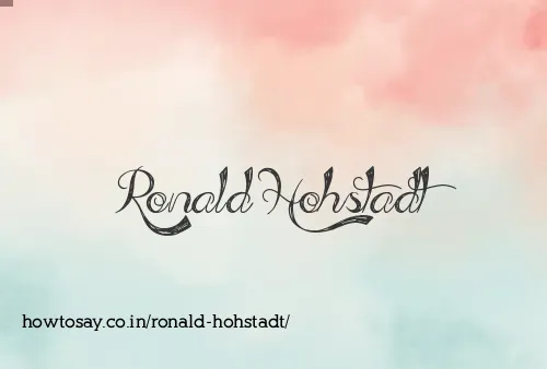 Ronald Hohstadt