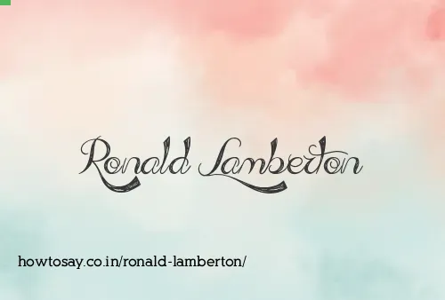 Ronald Lamberton