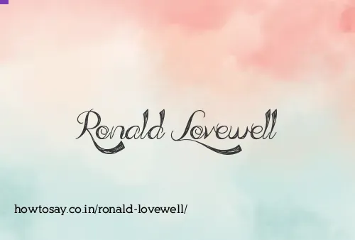 Ronald Lovewell