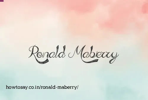 Ronald Maberry