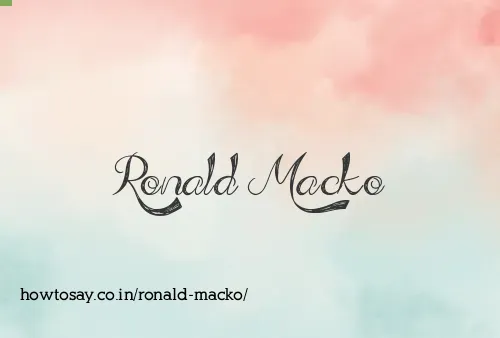 Ronald Macko