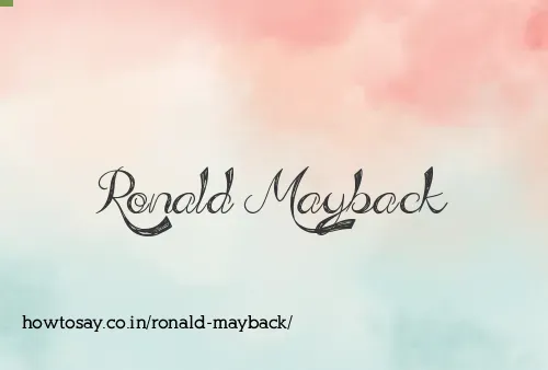 Ronald Mayback