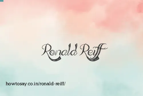 Ronald Reiff