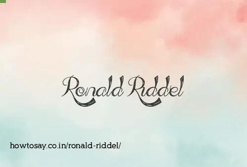 Ronald Riddel
