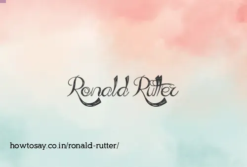 Ronald Rutter