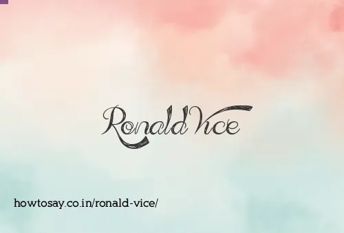 Ronald Vice
