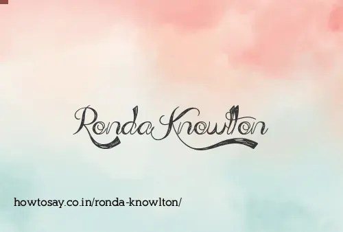 Ronda Knowlton