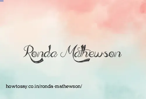 Ronda Mathewson