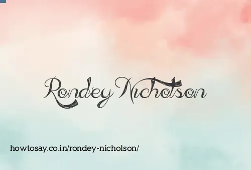 Rondey Nicholson