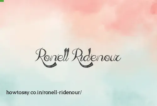 Ronell Ridenour