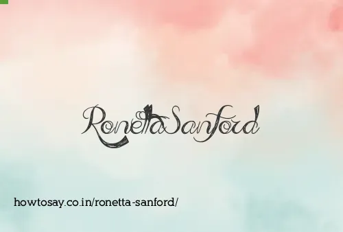 Ronetta Sanford