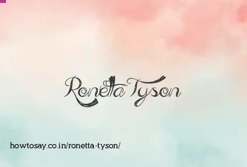 Ronetta Tyson