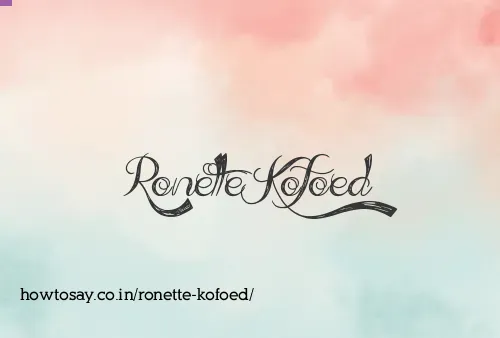 Ronette Kofoed