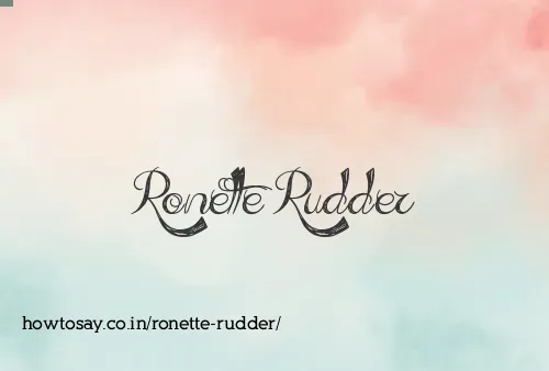 Ronette Rudder
