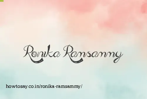 Ronika Ramsammy