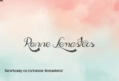 Ronne Lemasters