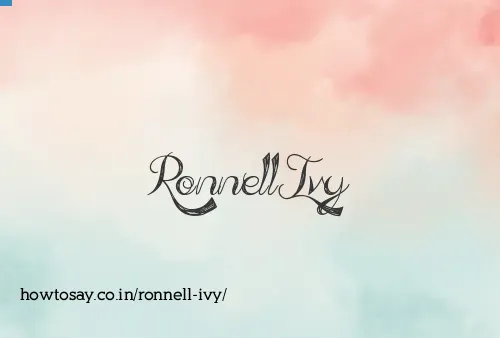 Ronnell Ivy